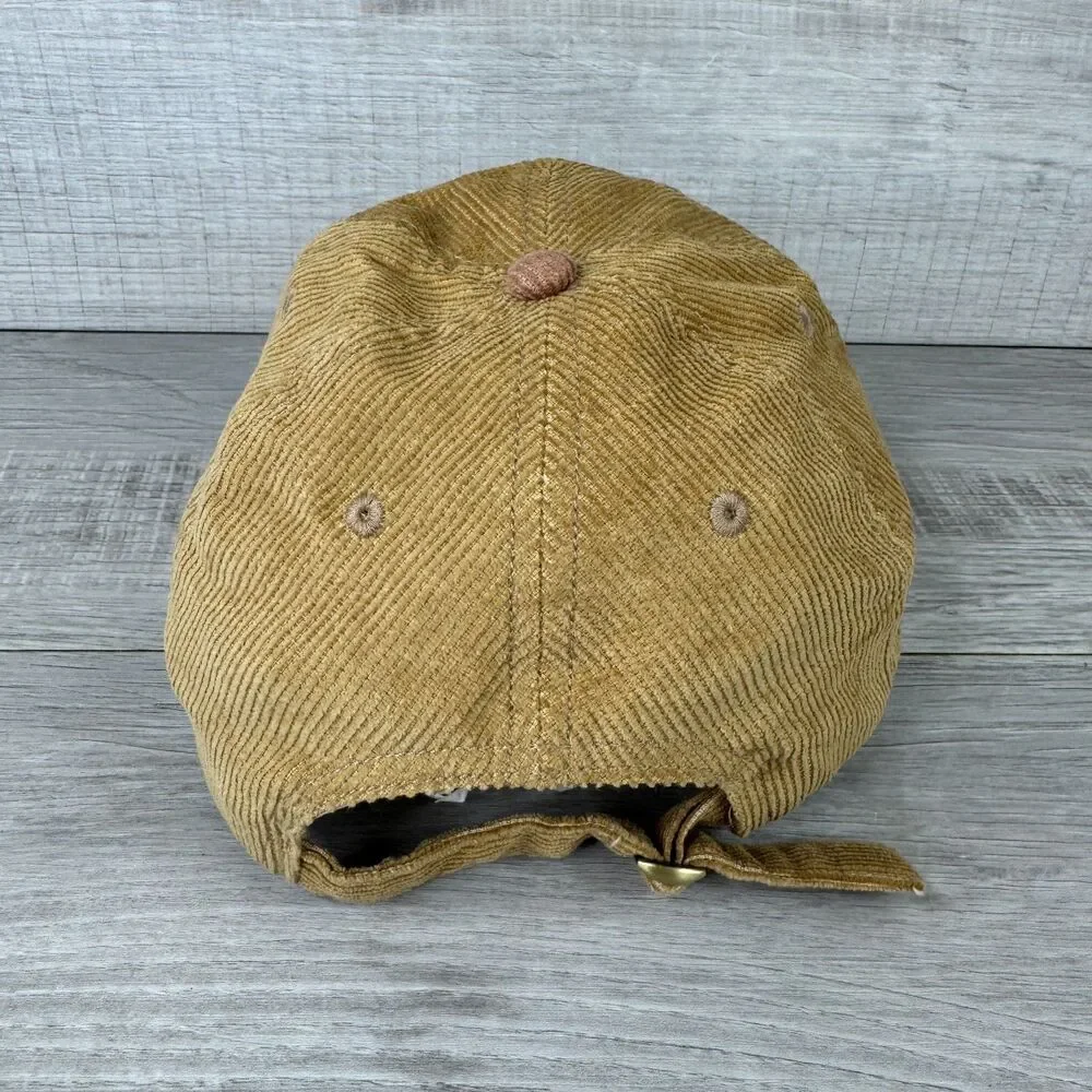 Mac Miller Faces Corduroy Cap Men Two-Tone Brown Cotton Adjustable Strapback Hat